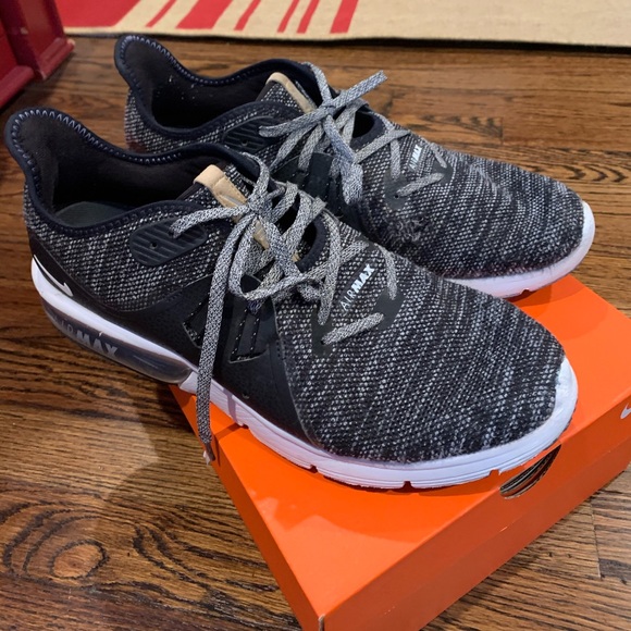 nike air max sequent 3 black white dark grey